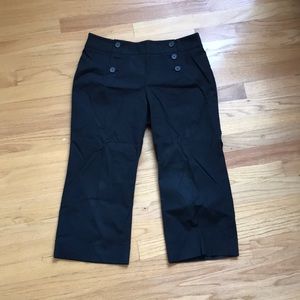 New York and Company black capris with buttons
